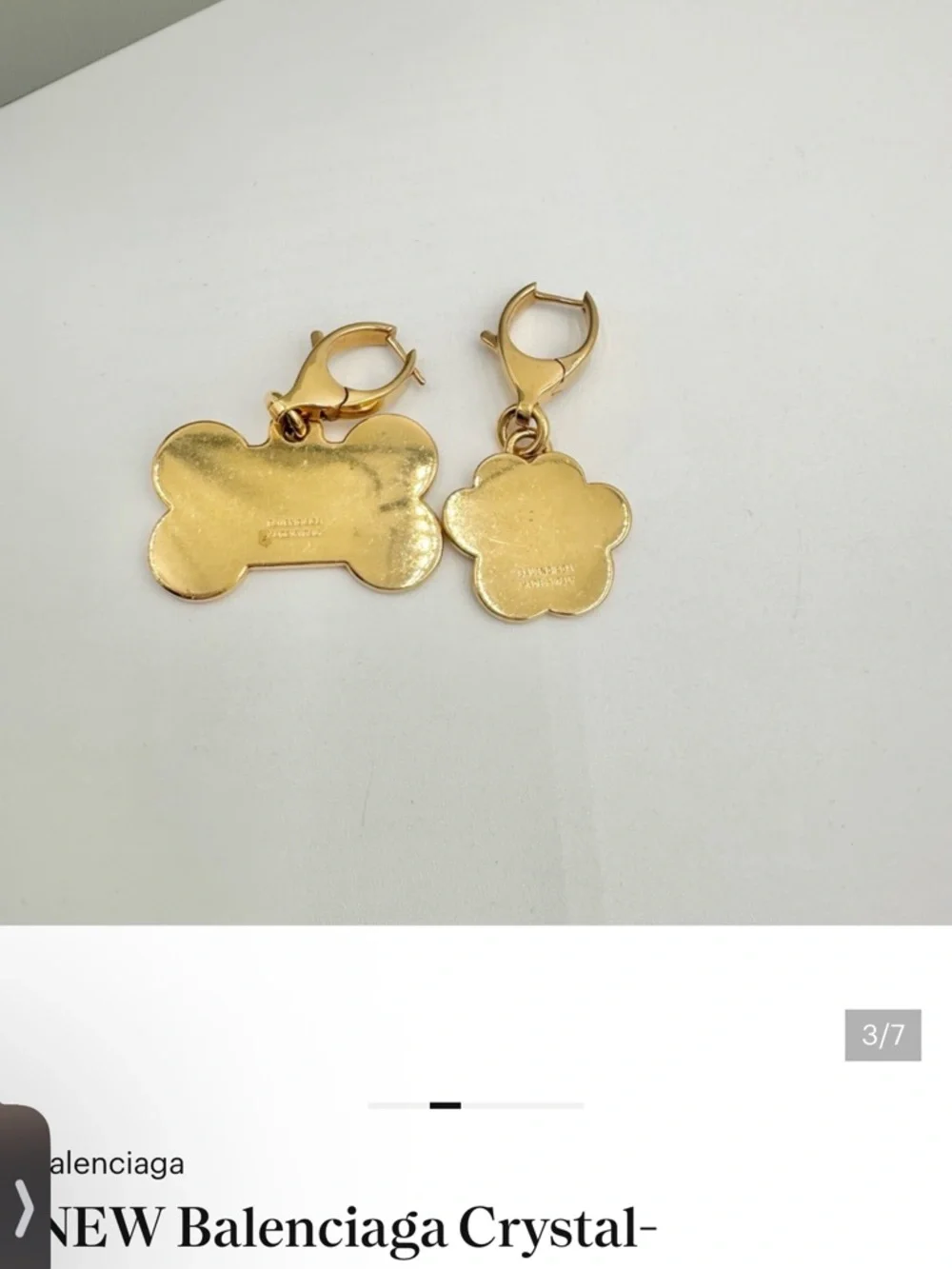 Balenciaga Puppy - Gold Crystal Dog Bone and Paw, New in Box with Dust Bag - Picture 3 of 9